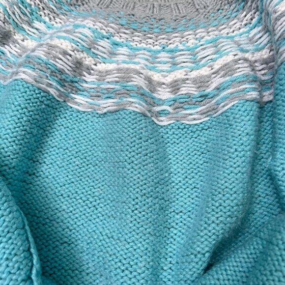 Vintage Handmade Sweater – Icelandic Fair Isle Knit 90s Blue Gray (M/L) - Picture 6 of 6